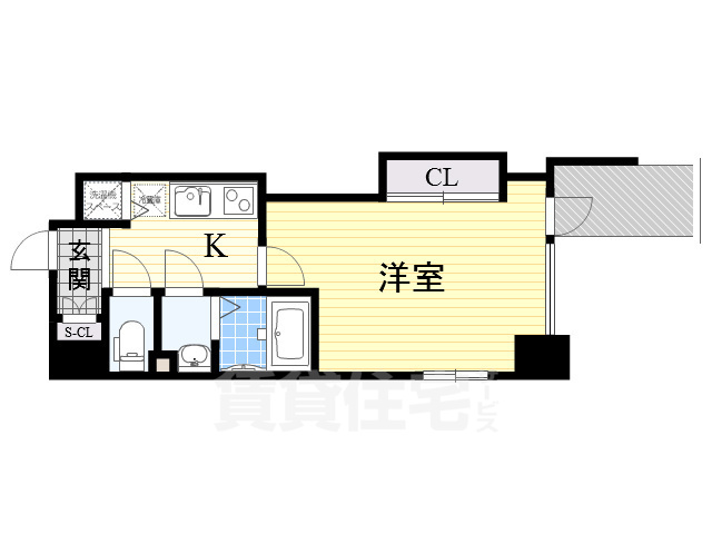 大阪市西成区花園北のマンションの間取り