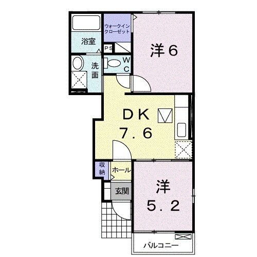 カーサ　プラシードＢの間取り