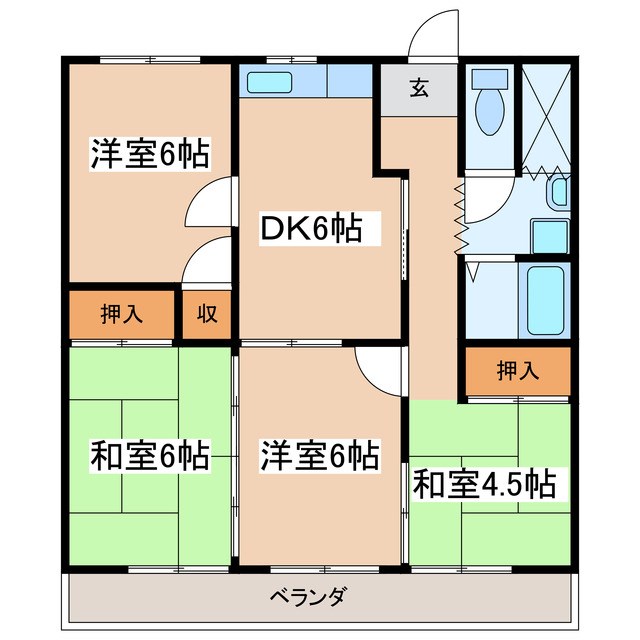 松本市双葉のマンションの間取り