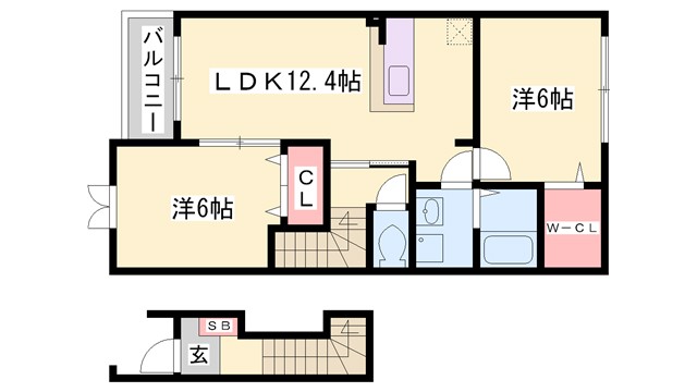 フェリア香呂Ｂの間取り