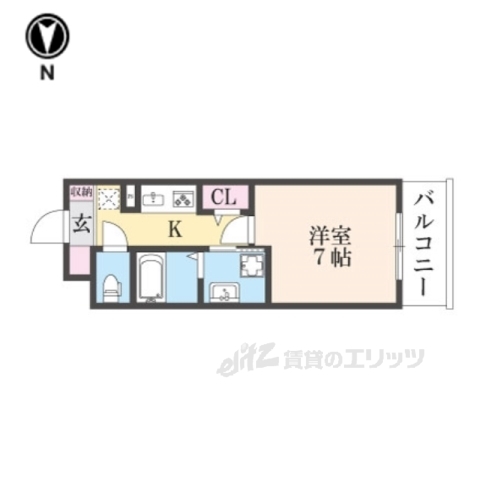 京都市伏見区深草極楽町のマンションの間取り