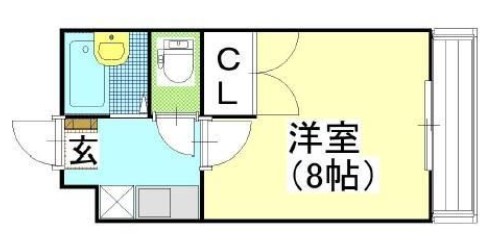 岡山市北区今保のアパートの間取り