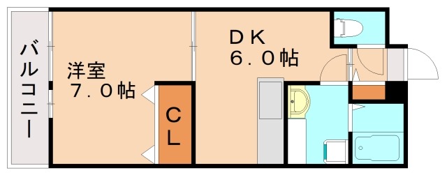 福岡市城南区片江のマンションの間取り