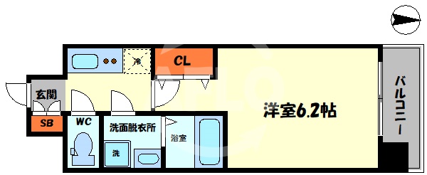 エスリードレジデンス大阪難波の間取り