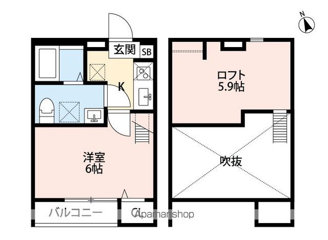 京成本線 京成大久保駅 徒歩2分 2階建 築9年の間取り写真