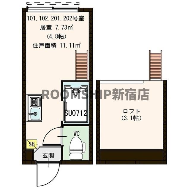 ＪＲ総武線 高円寺駅 徒歩8分 2階建 築9年の間取り写真