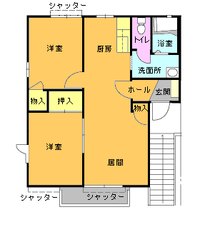 フォンテーヌ Ｄ１０２の間取り