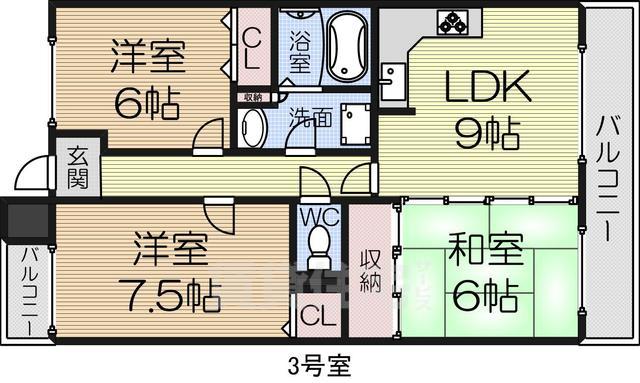 堺市中区深井清水町のマンションの間取り