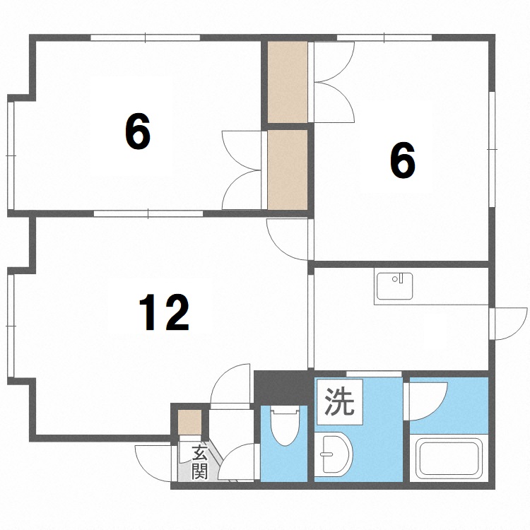北海道札幌市厚別区厚別中央一条２（アパート）の賃貸物件の間取り