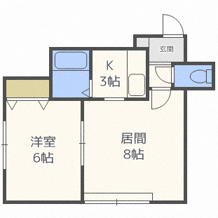 北海道札幌市北区新琴似五条１３（アパート）の賃貸物件の間取り