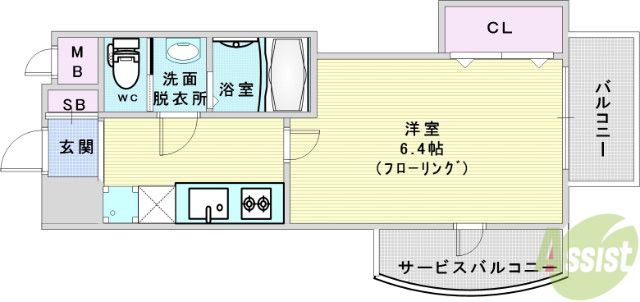 サムティ大阪CITY　WESTの間取り