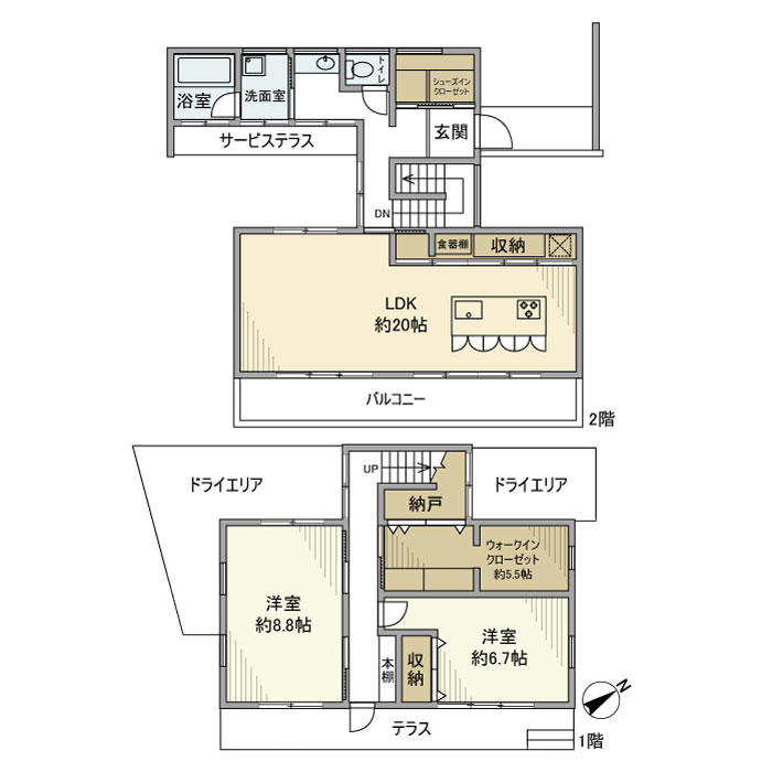 森岡町９丁目戸建の間取り