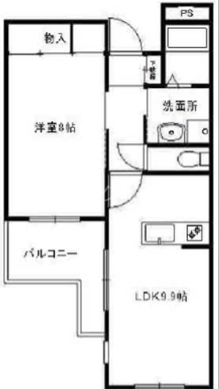 京都市中京区西ノ京西中合町のマンションの間取り