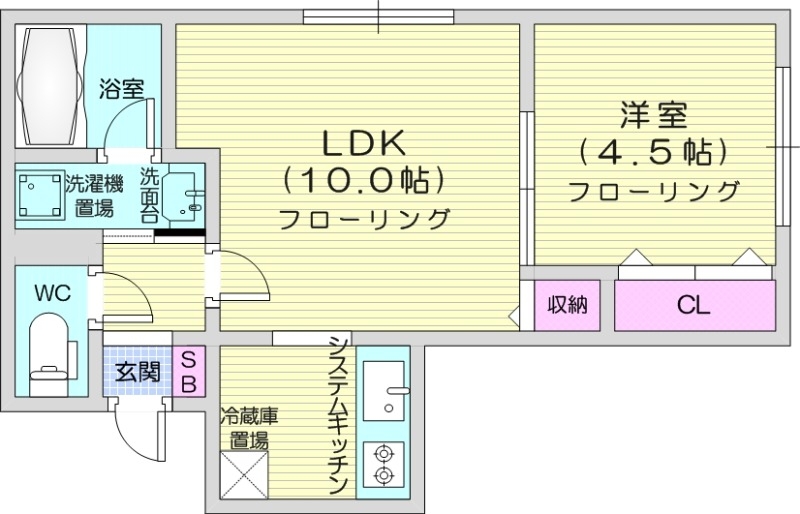 札幌市北区麻生町のマンションの間取り