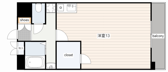 広島市安佐南区八木のマンションの間取り