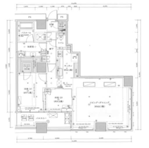 中央区勝どきのマンションの間取り