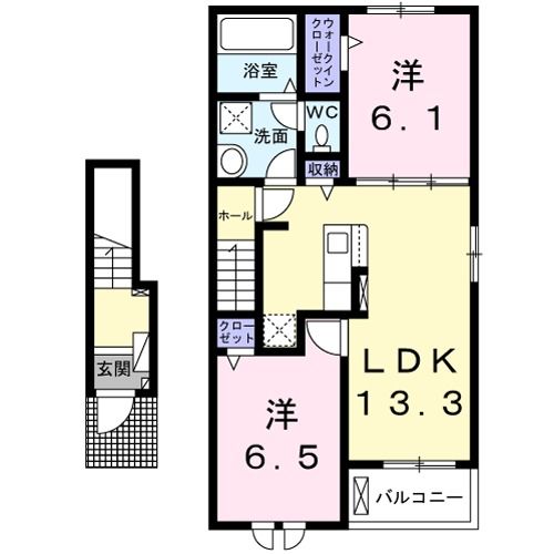 遠田郡美里町字峯山のアパートの間取り