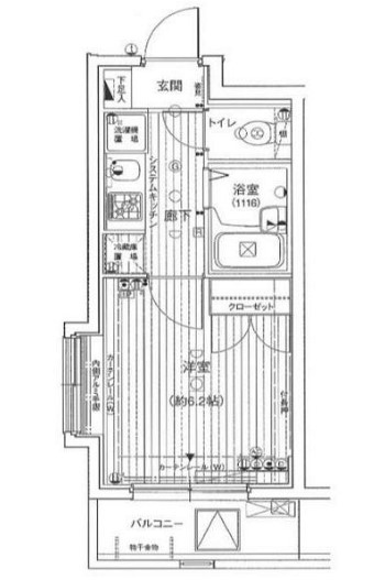 新宿区西早稲田のマンションの間取り