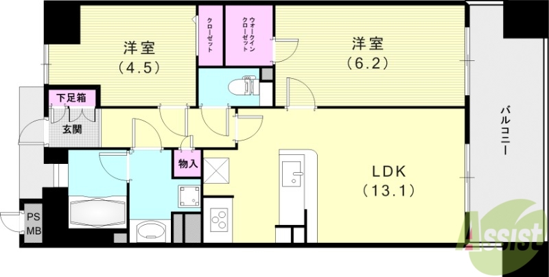 【ワコーレ元町セリュックスの間取り】