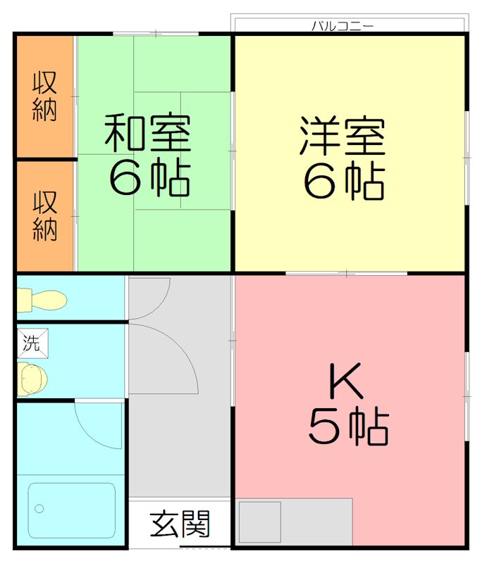 小田原市清水新田のアパートの間取り