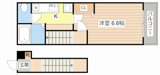 甲賀市水口町山のアパートの間取り