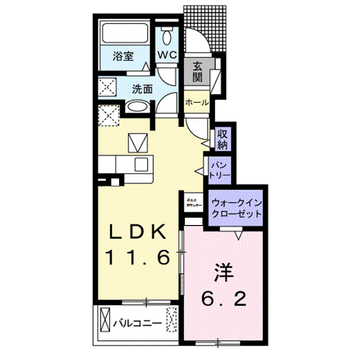 笠岡市茂平のアパートの間取り