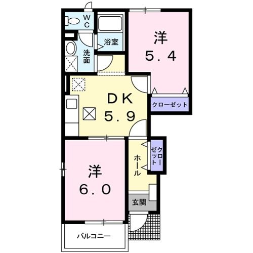 相馬市新沼のアパートの間取り