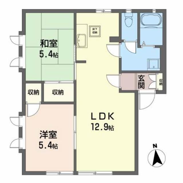 仙台市青葉区折立のアパートの間取り