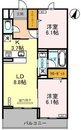 さいたま市北区本郷町のアパートの間取り