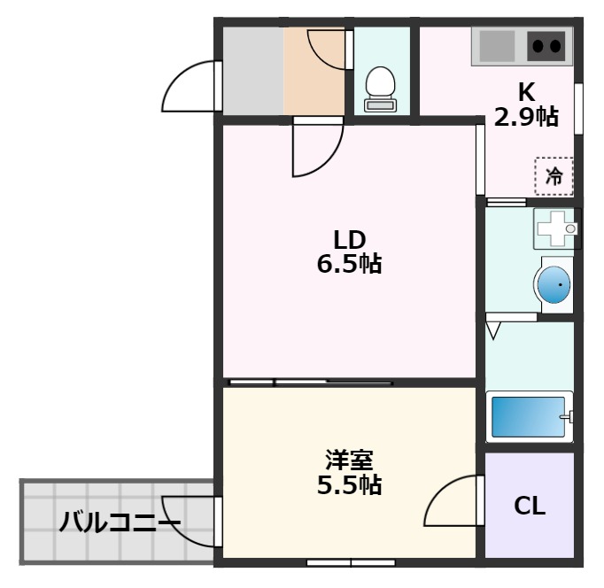 摂津市正雀本町のアパートの間取り