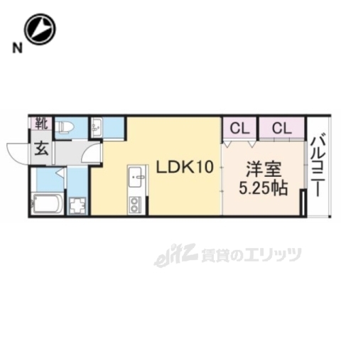 彦根市戸賀町のアパートの間取り