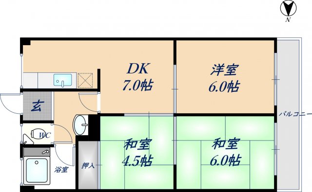 石切グリーンハイツの間取り