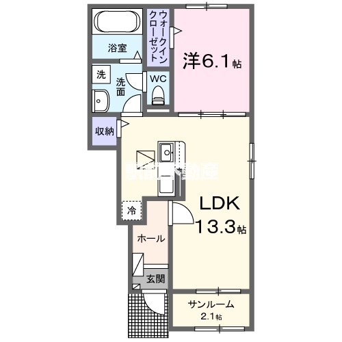 小郡市津古のアパートの間取り