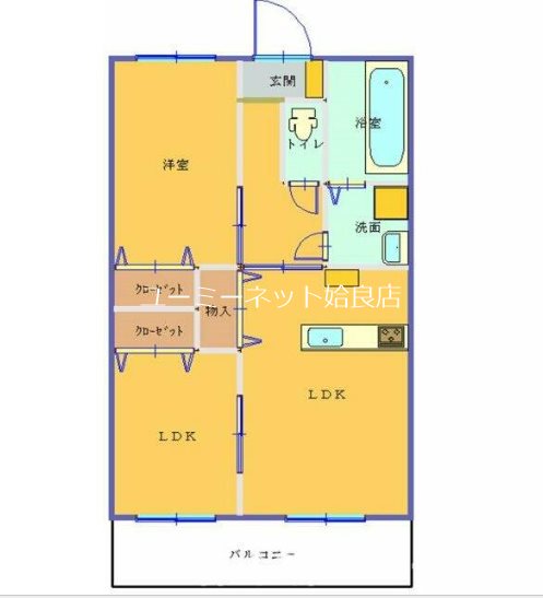 姶良市池島町のマンションの間取り