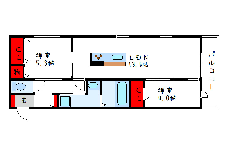 堺市美原区北余部西のアパートの間取り