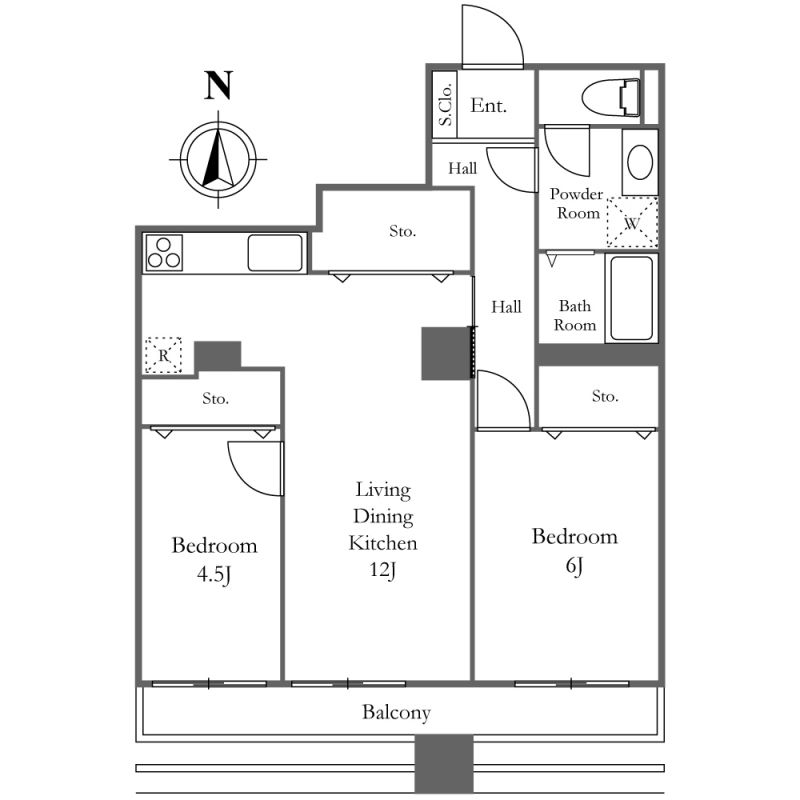 中央区佃のマンションの間取り