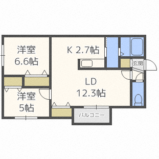 Ｓｏｕｔｈｅｒｎ　Ｆｉｅｌｄ　西町（サザンフィールド西町）の間取り