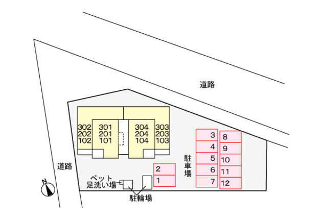 【綾瀬市深谷中のアパートの駐車場】