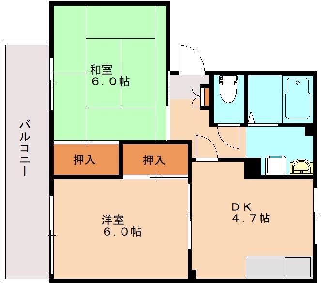 パークサイド七隈B棟の間取り