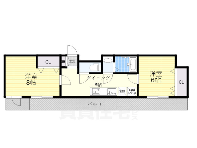 名古屋市中区栄のマンションの間取り