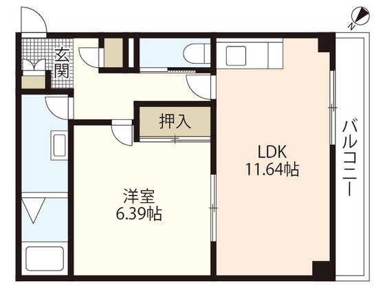 広島市西区庚午中のマンションの間取り