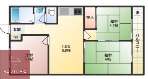 ハイツ上野台Ａ棟の間取り