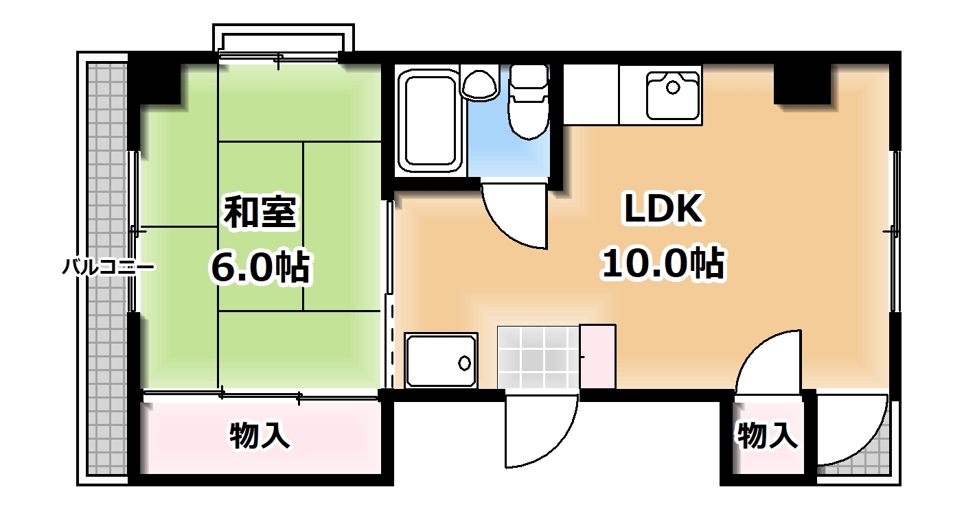 東京メトロ東西線 早稲田駅 徒歩1分 5階建 築43年の間取り写真