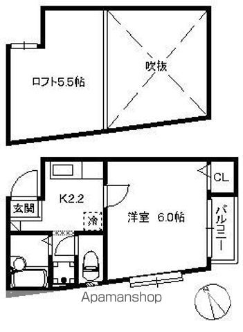 フォンテーヌ西新の間取り写真