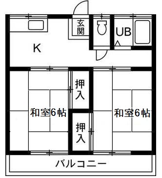 太田市内ケ島町のアパートの間取り