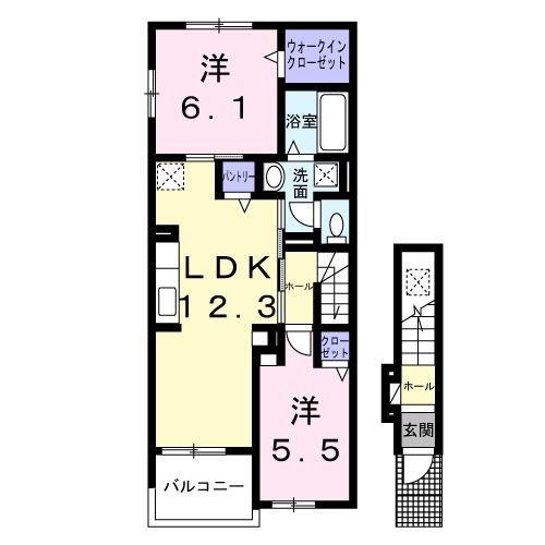 糟屋郡粕屋町仲原のアパートの間取り