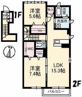 松山市和泉南のアパートの間取り