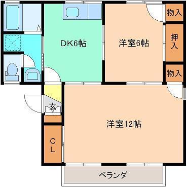 メゾンミヤマコーポラス　Ｂの間取り