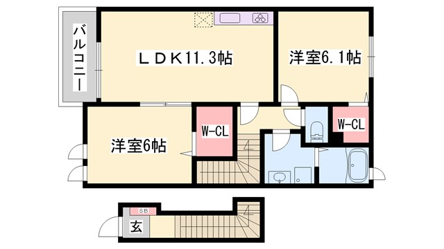 シン．シン．ハウスＢの間取り