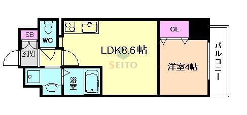 大阪市淀川区新高のマンションの間取り